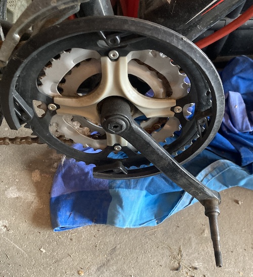 The broken off pedal bolt thing.